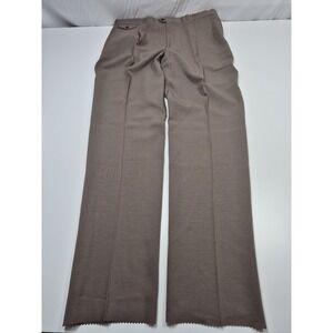 VTG Racquet Club Dress Pants Men's 40x36 Beige Wool Pleated Straight Unhemmed